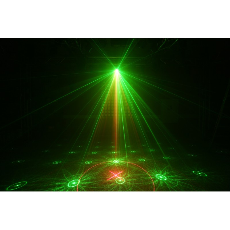 SURTUR II DOBLE LASER RG GOBO DMX IRC LED 3W AZUL