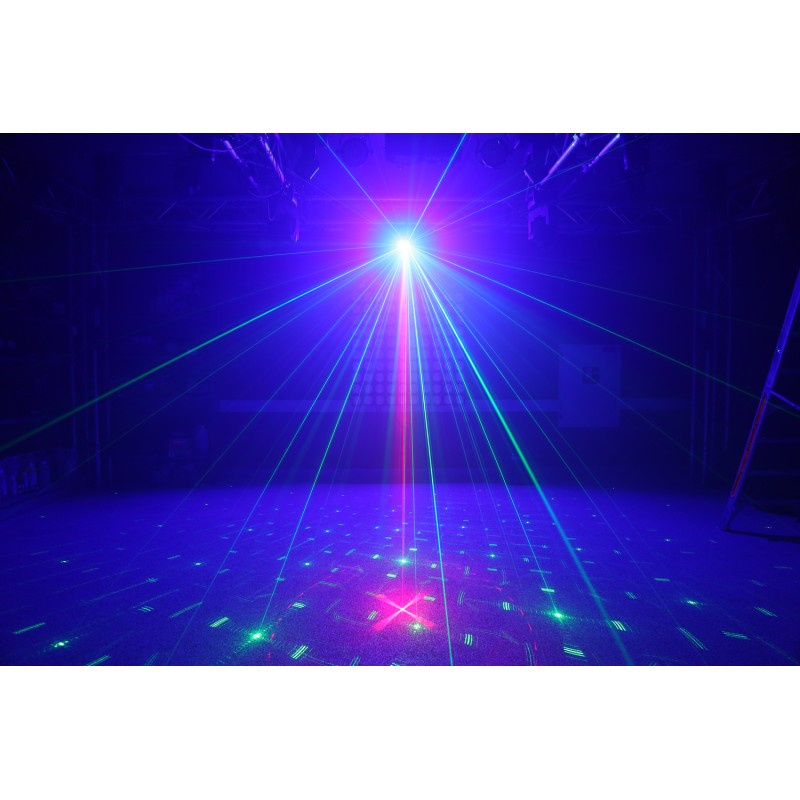 SURTUR II DOBLE LASER RG GOBO DMX IRC LED 3W AZUL