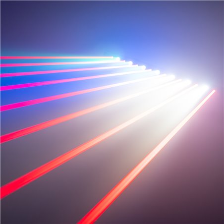 BARRA MÓVIL HYADEN CON 7 LED Y 8 RAYOS LÁSER