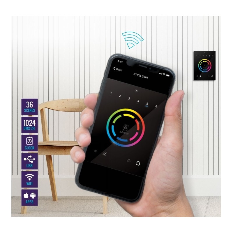 STICK-CW4 INTERFACE WIFI DMX PARA MONTAR EN PARED