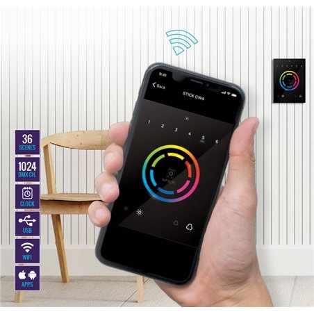STICK-CW4 INTERFACE WIFI DMX PARA MONTAR EN PARED