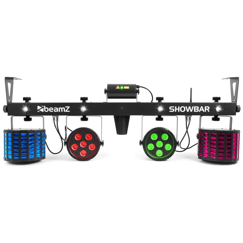 SHOWBAR CON 2X FOCO PAR, 2X BUTTERFLY Y LASER R/G DMX IRC
