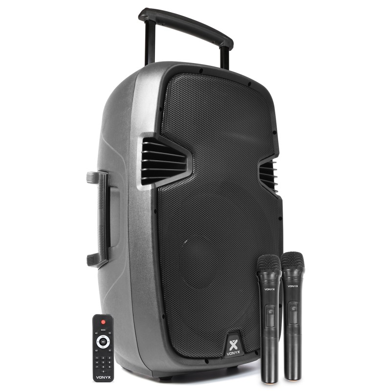 SPJ-PA915 BAFLE MOVIL ACTIVO ABS 15" 2 MICROS UHF/USB/MP3