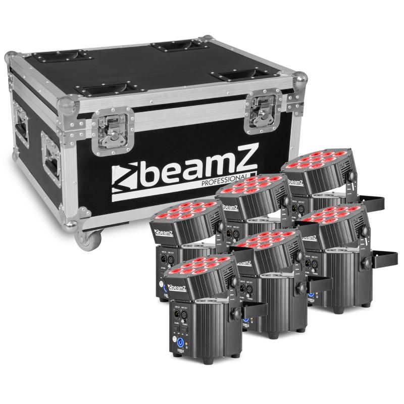 BBP60 CONJUNTO FOCOS, 6PCS EN FLIGHTCASE CON CARGADOR