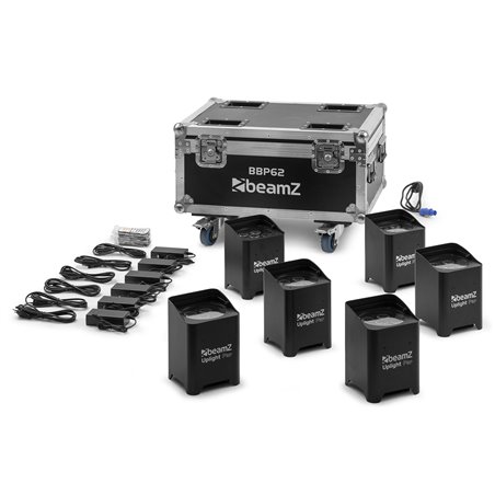 BBP62 CONJUNTOS FOCOS UPLIGHT, 6 FOCOS UPLIGHTS (IN/OUT) EN FLIGHTCASE CON CARGADOR