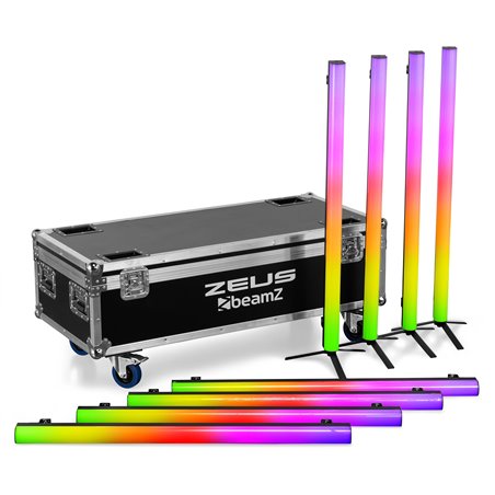 ZEUS JUEGO DE TUBOS DE BATERÍA RGBW JUEGO DE 8 EN FLIGHTCASE