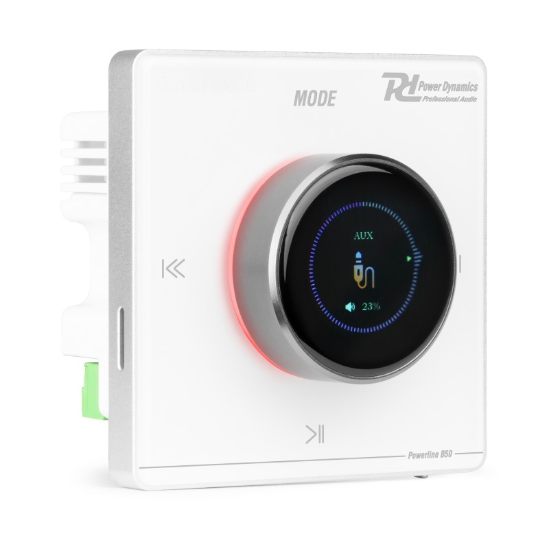 POWERLINE B50W AMPLIFICADOR EMPOTRABLE BT/LCD BLANCO