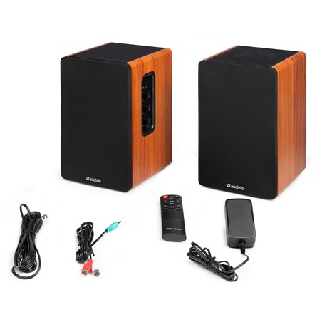 KS01 JUEGO DE ALTAVOCES DE ESTANTERÍA ACTIVOS 80W MADERA