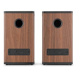 BS20 CONJUNTO DE ALTAVOCES ACTIVOS PARA ESTANTERÍA CON BATERÍA, MADERA OSCURA 2