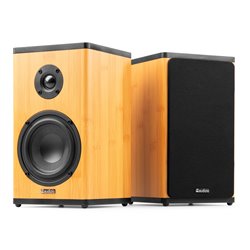 BS20 CONJUNTO DE ALTAVOCES ACTIVOS DE ESTANTERÍA CON BATERÍA, BAMBÚ