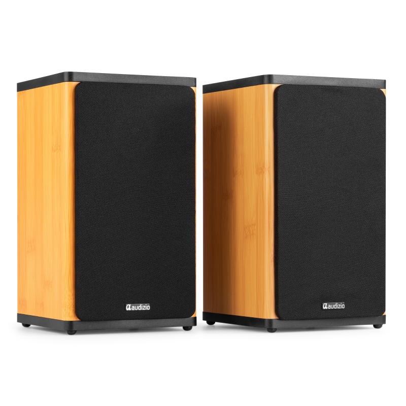 BS20 CONJUNTO DE ALTAVOCES ACTIVOS DE ESTANTERÍA CON BATERÍA, BAMBÚ