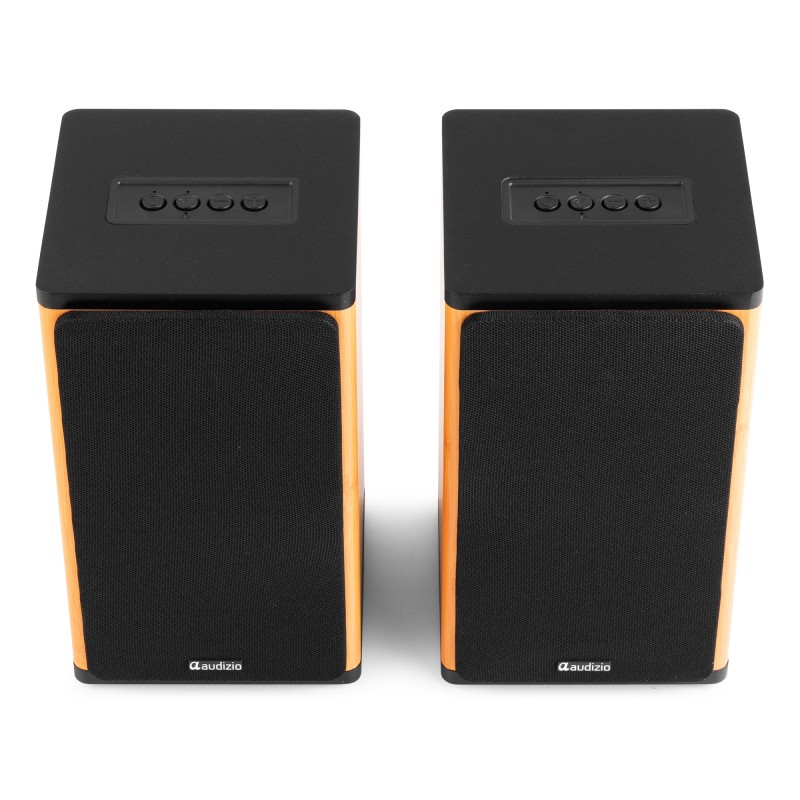 BS20 CONJUNTO DE ALTAVOCES ACTIVOS DE ESTANTERÍA CON BATERÍA, BAMBÚ