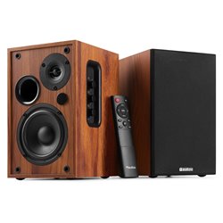 KS02 JUEGO DE ALTAVOCES DE ESTANTERÍA ACTIVOS 80W BT MADERA