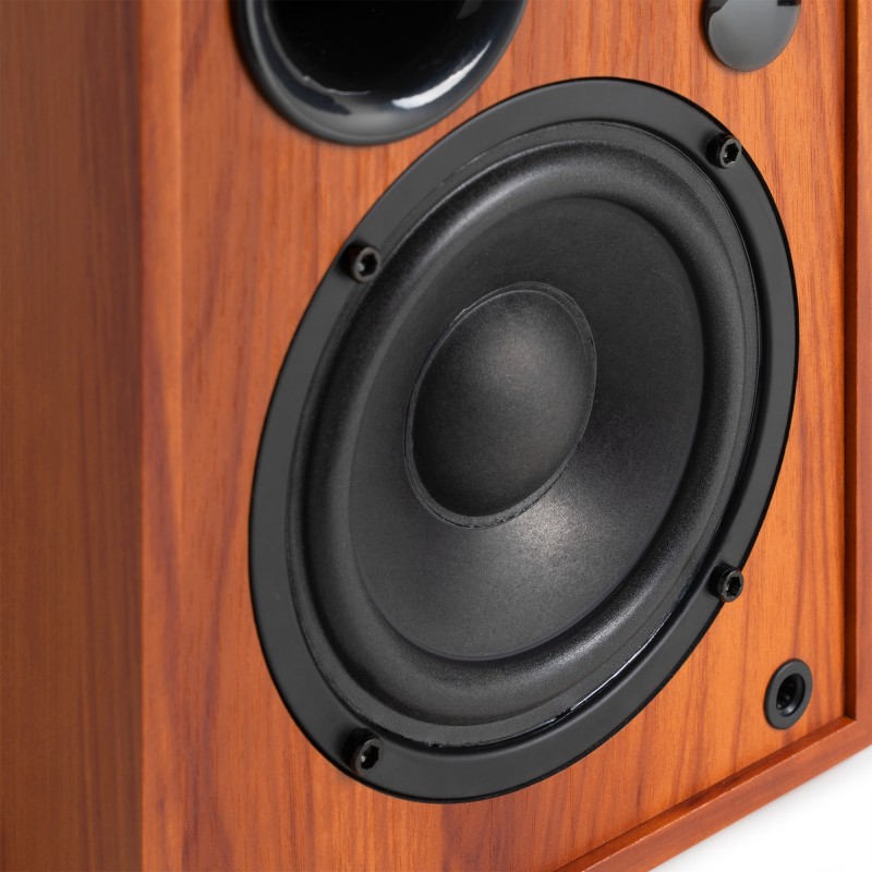 KS02 JUEGO DE ALTAVOCES DE ESTANTERÍA ACTIVOS 80W BT MADERA