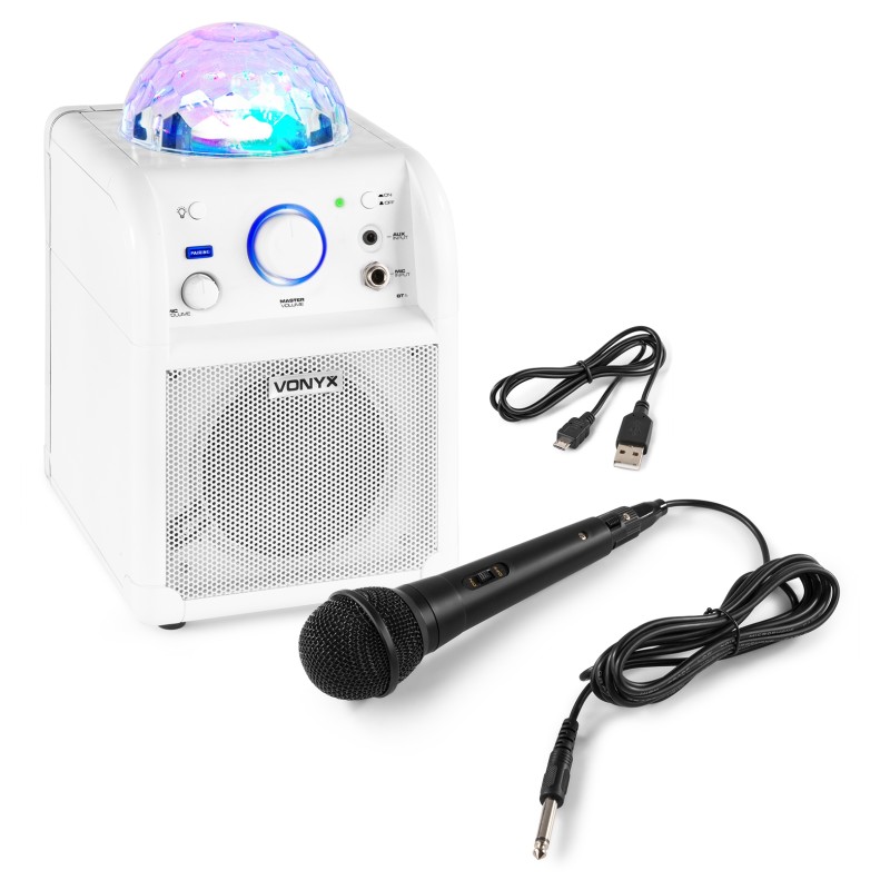 SBS50W BT BAFLE KARAOKE BLANCO CON BOLA LED