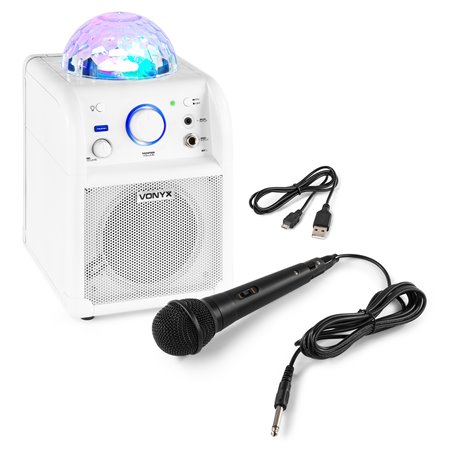 SBS50W BT BAFLE KARAOKE BLANCO CON BOLA LED