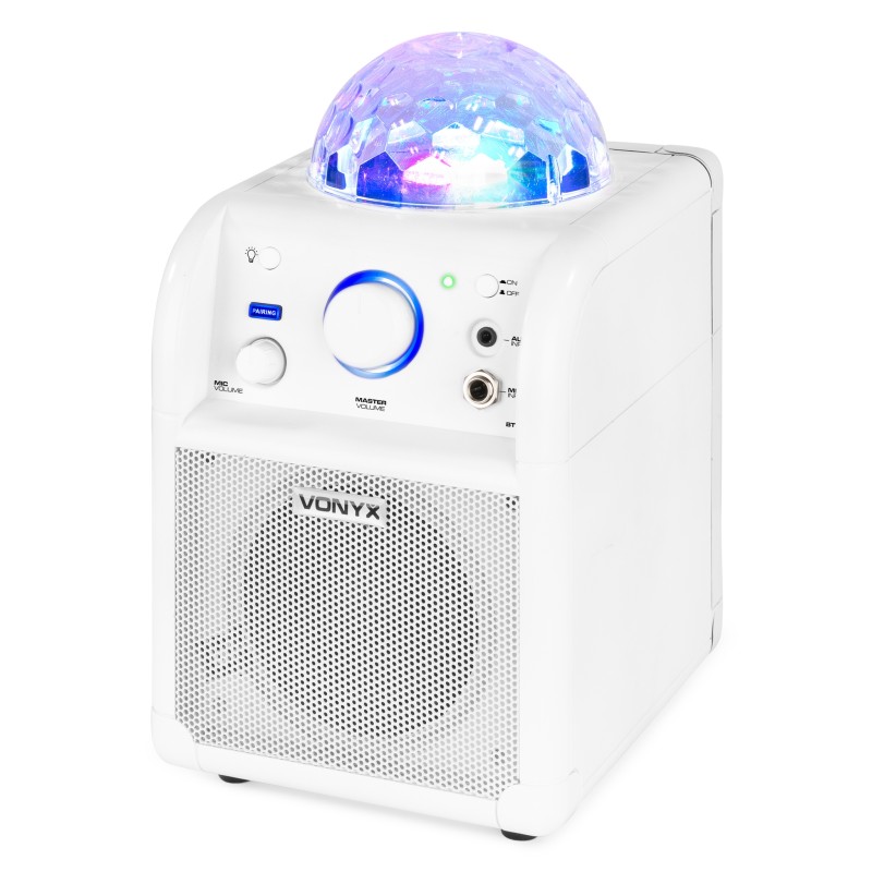 SBS50W BT BAFLE KARAOKE BLANCO CON BOLA LED