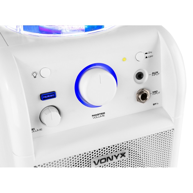 SBS50W BT BAFLE KARAOKE BLANCO CON BOLA LED