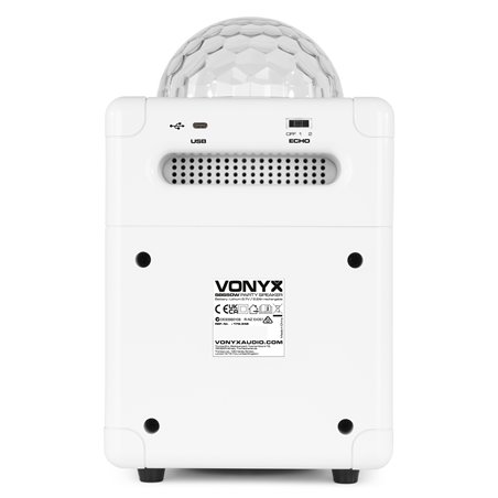 SBS50W BT BAFLE KARAOKE BLANCO CON BOLA LED