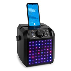 KAR50B ALTAVOZ KARAOKE CON EFECTO DE LUZ LED NEGRO 2