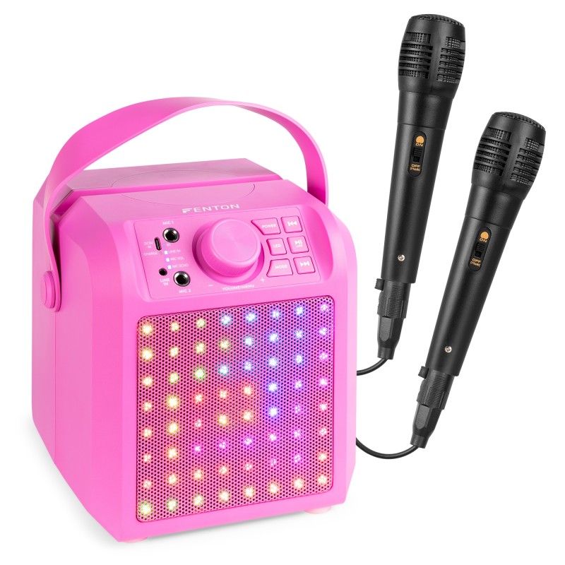KAR50P ALTAVOZ KARAOKE CON EFECTO DE LUZ LED ROSA