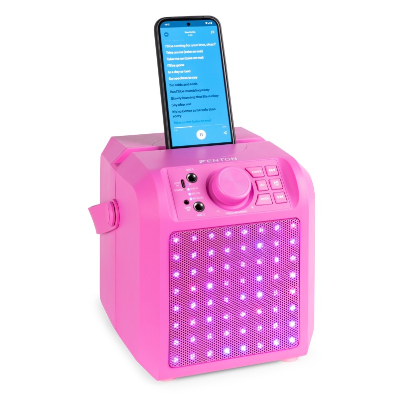 KAR50P ALTAVOZ KARAOKE CON EFECTO DE LUZ LED ROSA