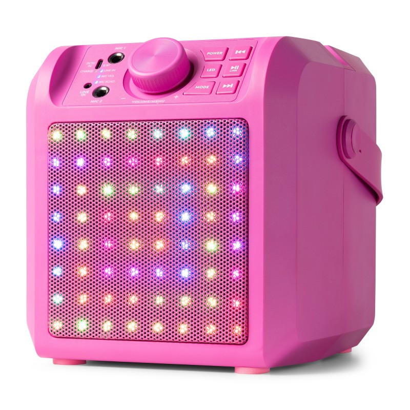 KAR50P ALTAVOZ KARAOKE CON EFECTO DE LUZ LED ROSA
