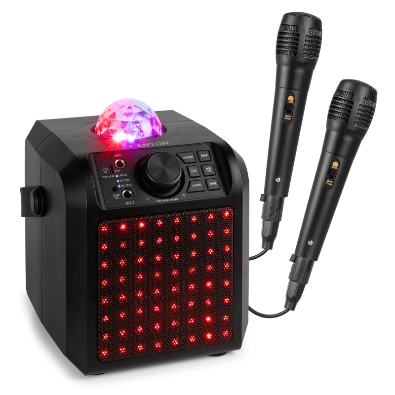 KAR55B ALTAVOZ KARAOKE CON LED JELLY BALL NEGRO