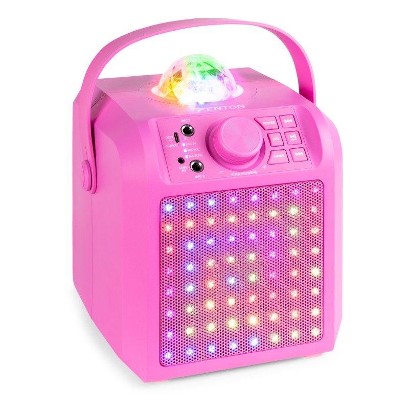 KAR55P ALTAVOZ KARAOKE CON LED JELLY BALL ROSA