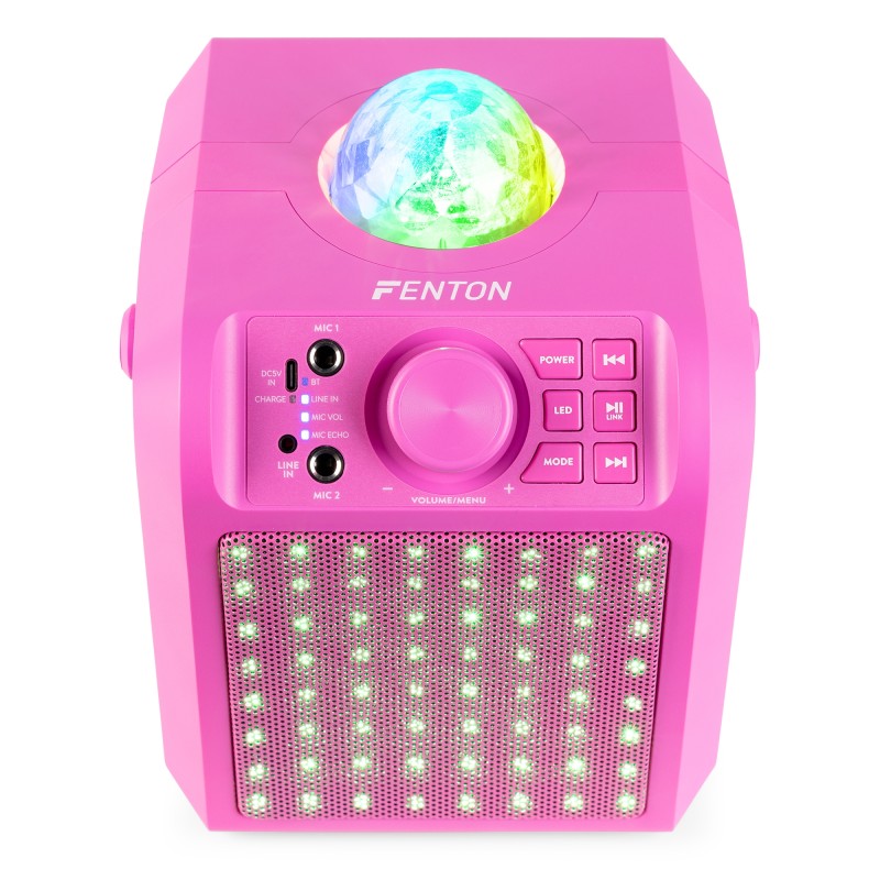 KAR55P ALTAVOZ KARAOKE CON LED JELLY BALL ROSA