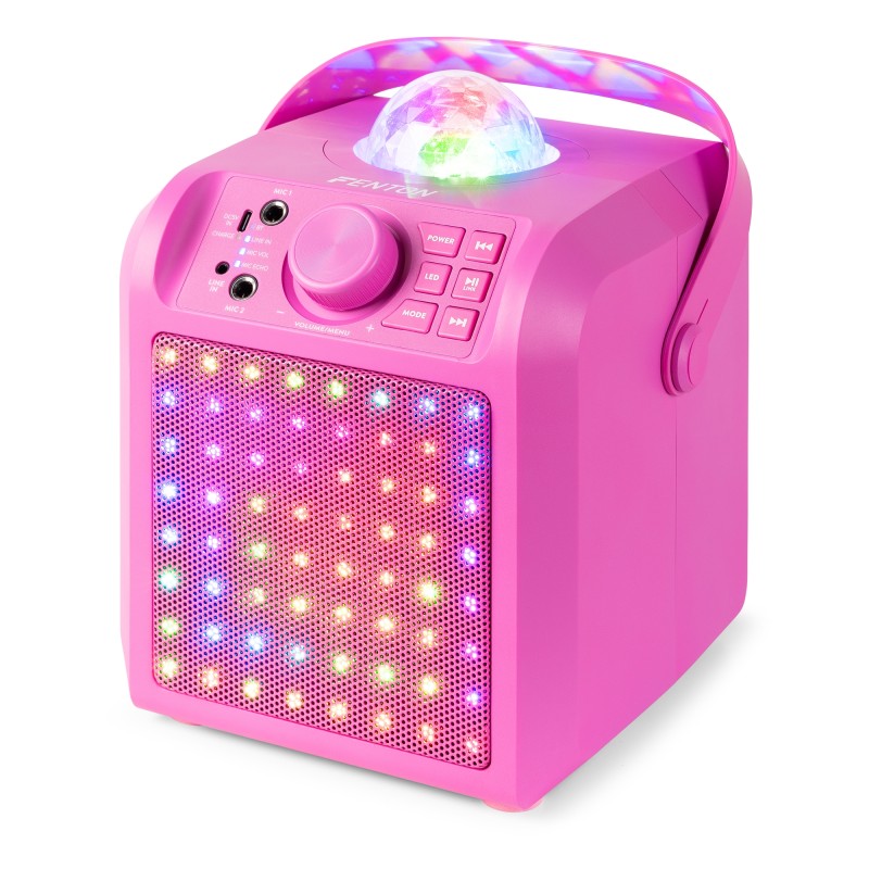 KAR55P ALTAVOZ KARAOKE CON LED JELLY BALL ROSA