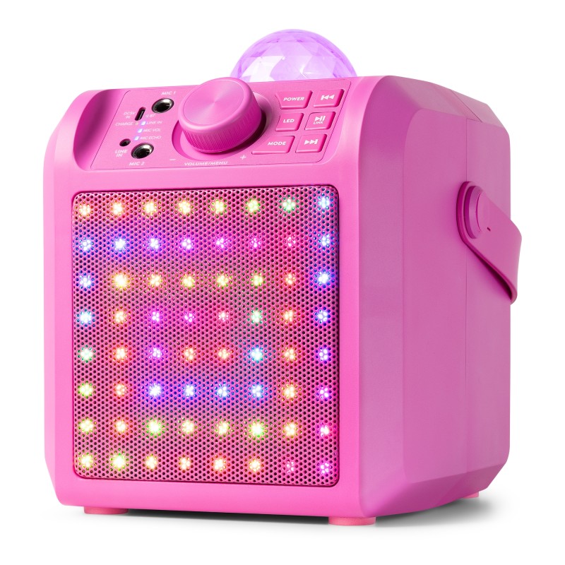 KAR55P ALTAVOZ KARAOKE CON LED JELLY BALL ROSA