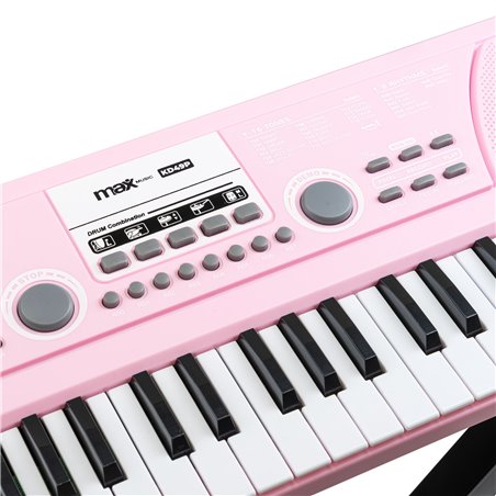 KD49P TECLADO ELECTRÓNICO 49 TECLAS CON BATERÍA ROSA