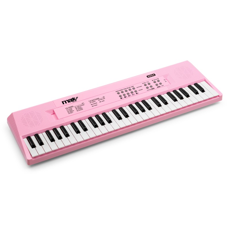 KD54 TECLADO ELECTRÓNICO 54 TECLAS CON BATERÍA ROSA