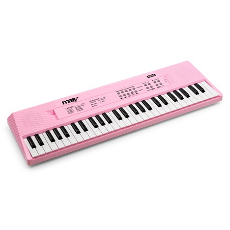 KD54 TECLADO ELECTRÓNICO 54 TECLAS CON BATERÍA ROSA