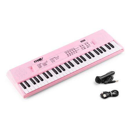 KD54 TECLADO ELECTRÓNICO 54 TECLAS CON BATERÍA ROSA